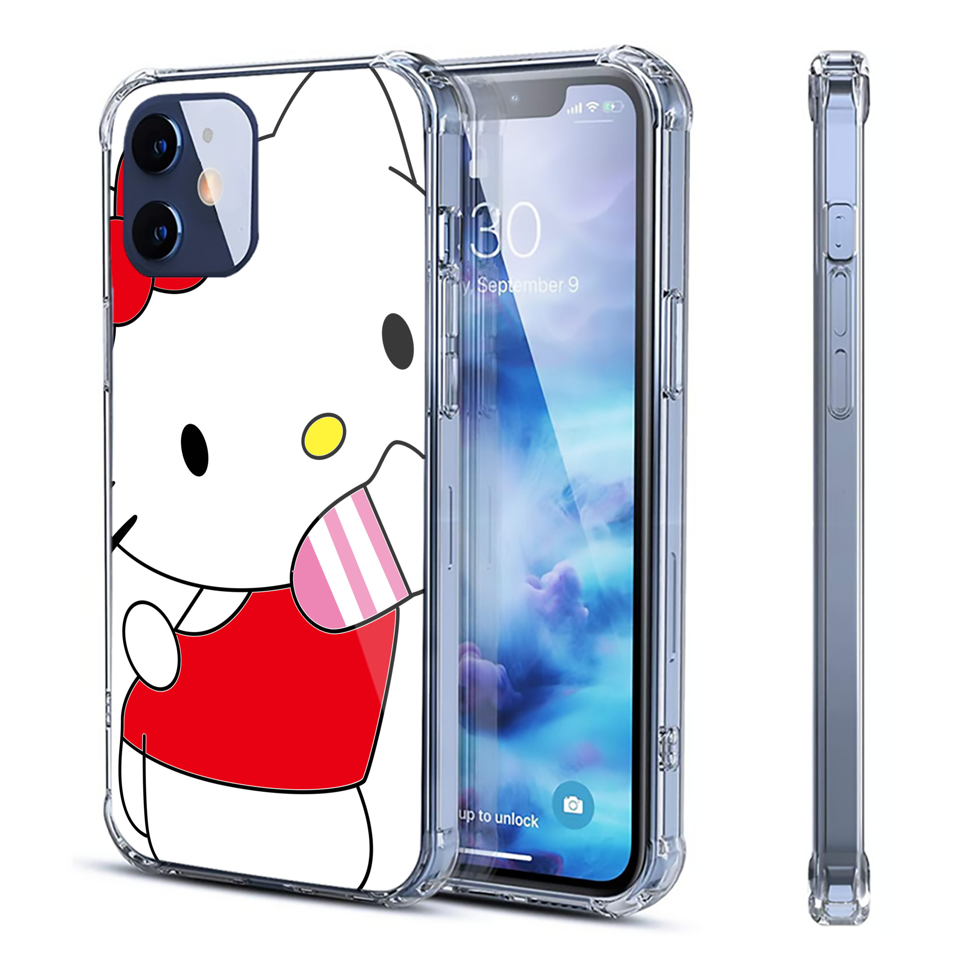 （画像用） Hello Kitty ハローキティ 【iPhone 12シリーズ対応】透明スマホケース（クリアソフトケース）